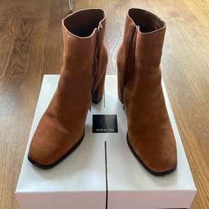Dolce Vita Chestnut Suede Heeled Boots